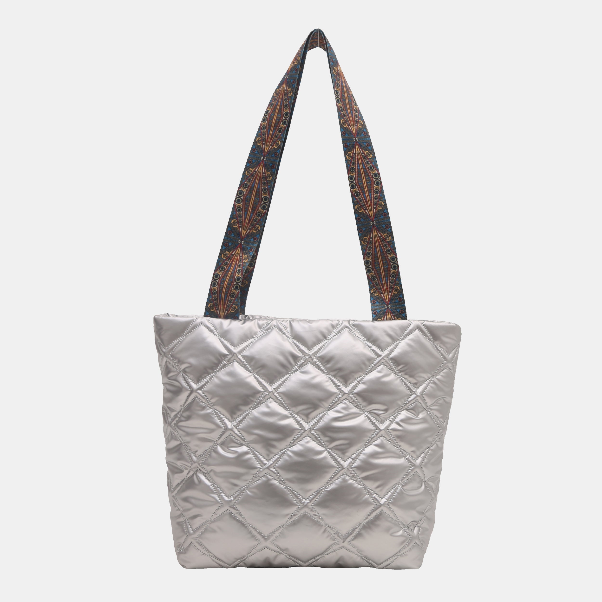 Atreoo – PU Leather Printed Strap Quilted Handbag