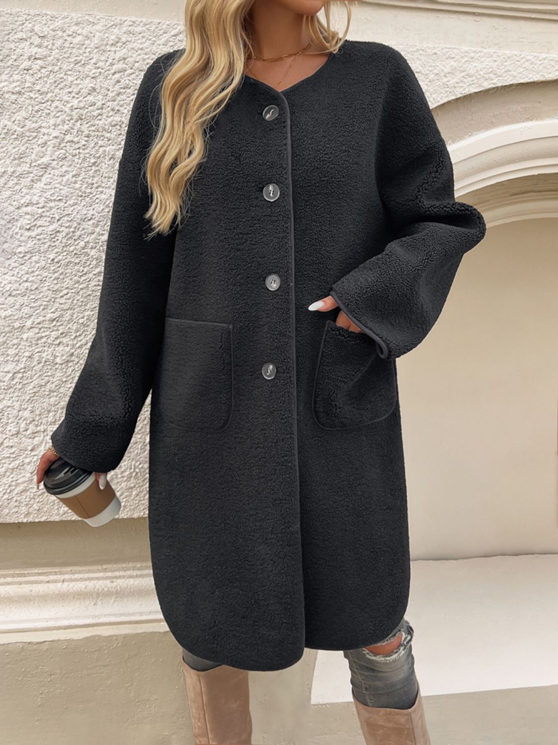 Atreoo – Devine Button Up Long Sleeve Coat