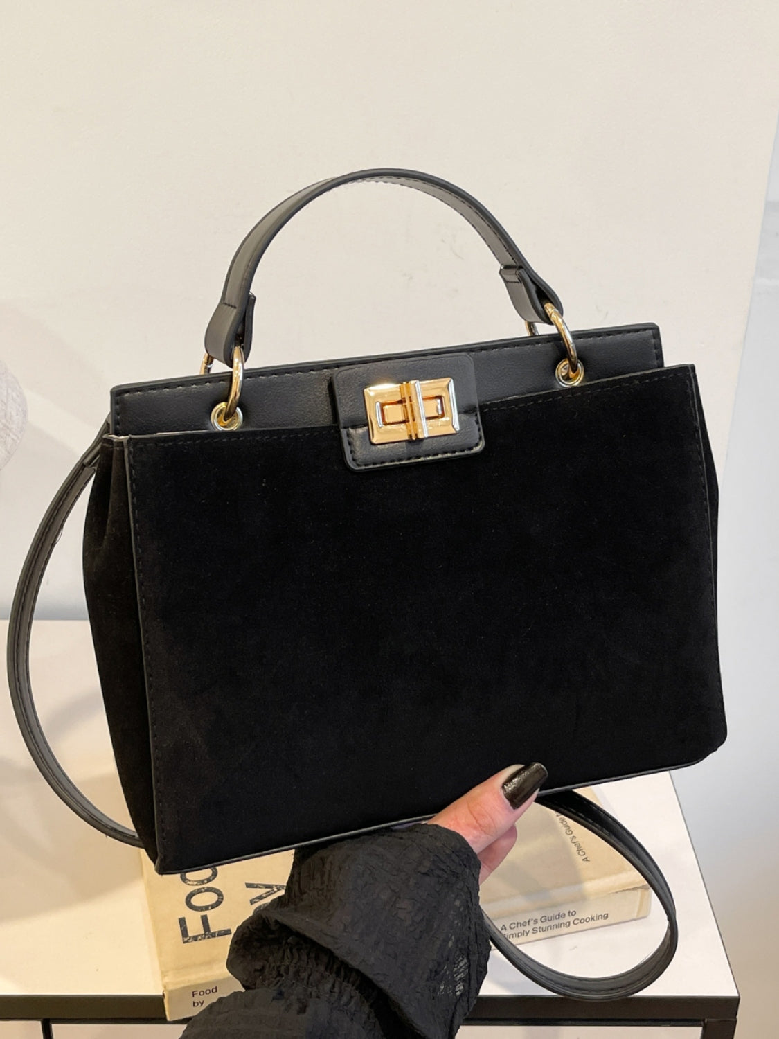 Atreoo – Solid Color Handbag with Removable Strap