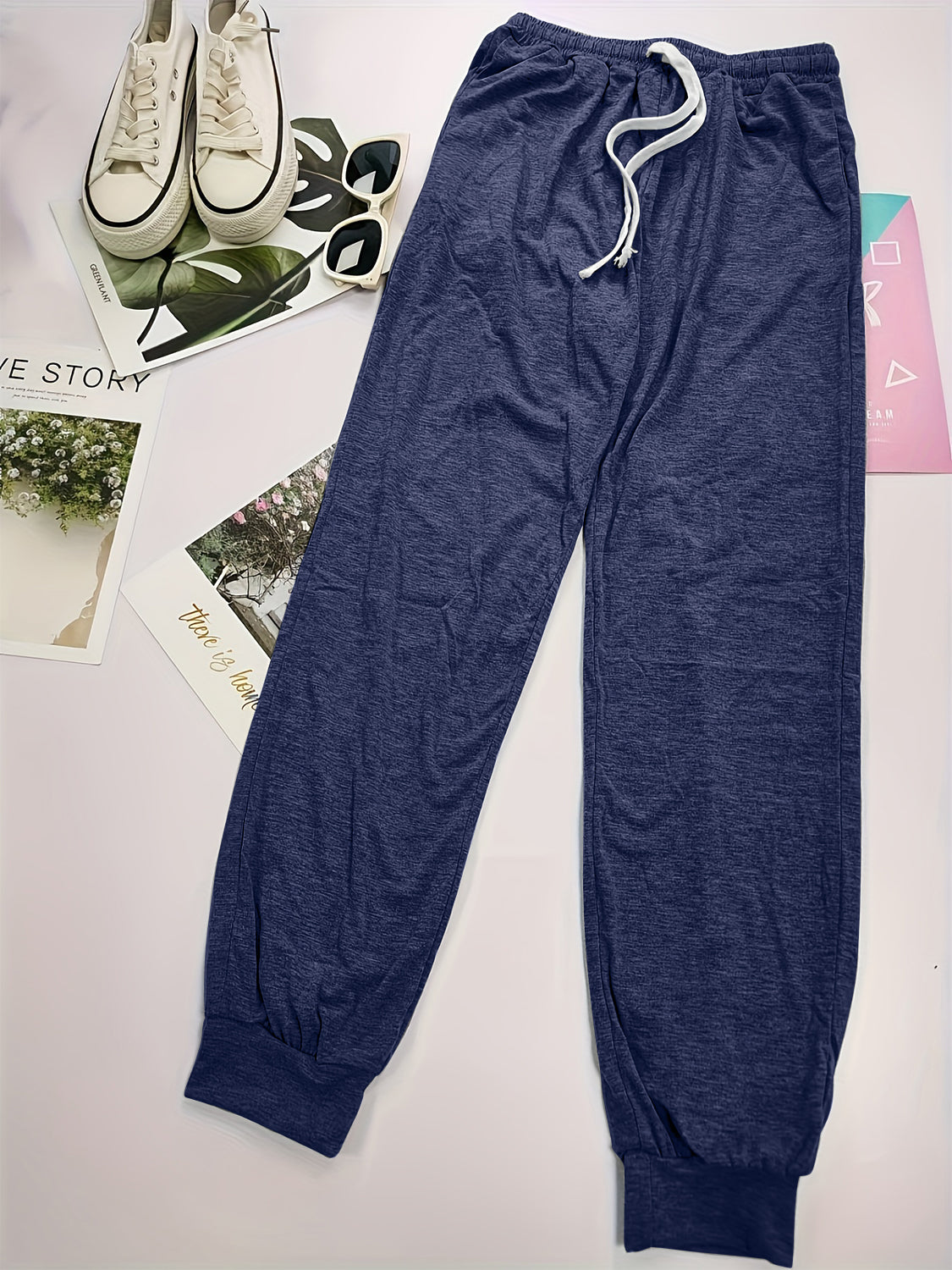 Atreoo – Full Size Drawstring Elastic Waist Joggers with Pockets