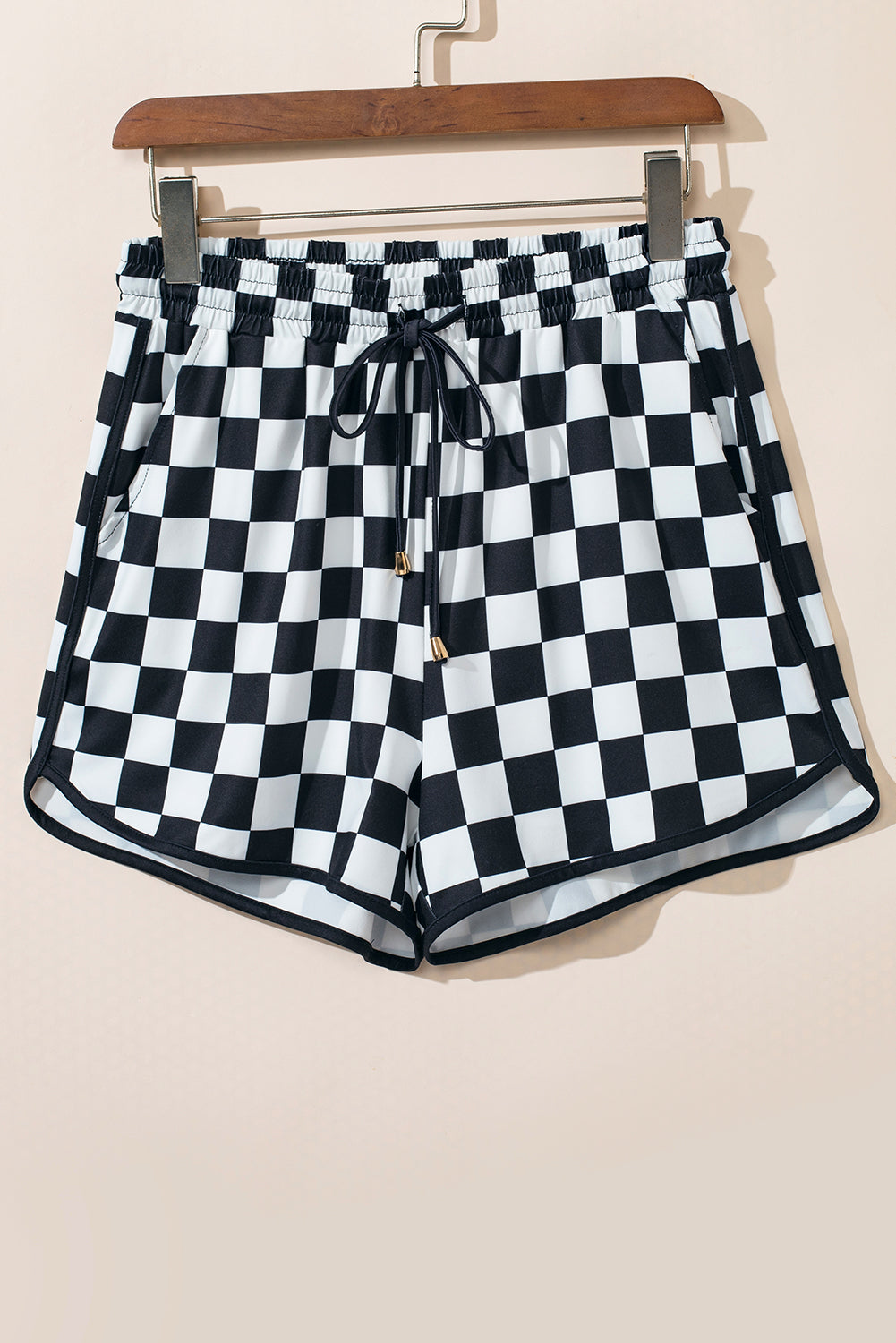 Atreoo – Drawstring Checkered Shorts with Pockets