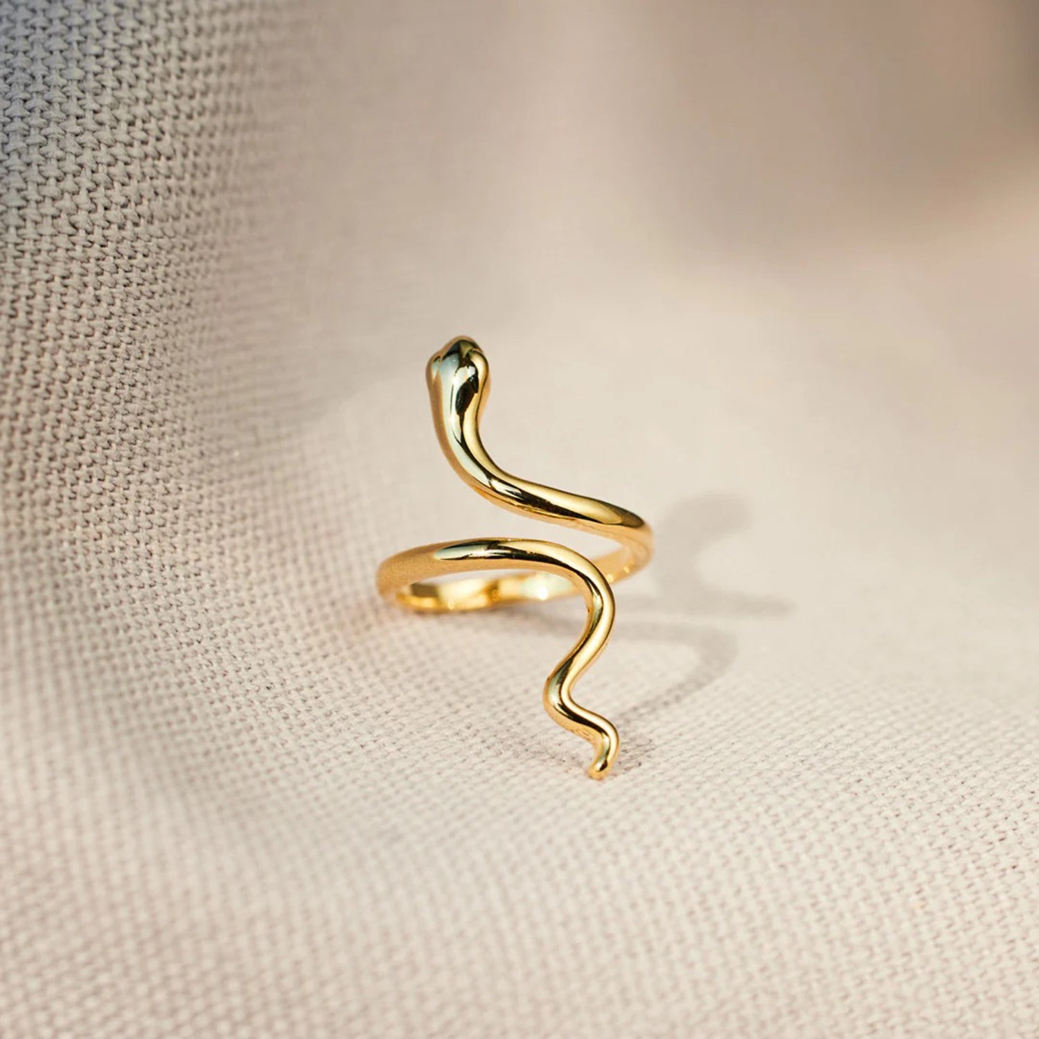 Atreoo – Snake Shape 18K Gold-Plated Bypass Ring