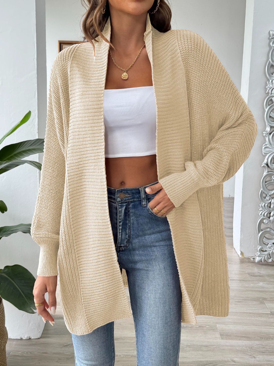 Atreoo – Open Front Long Sleeve Cardigan