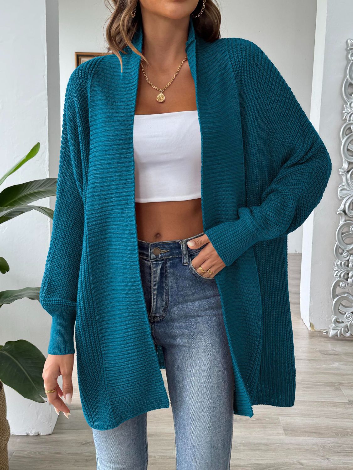 Atreoo – Open Front Long Sleeve Cardigan