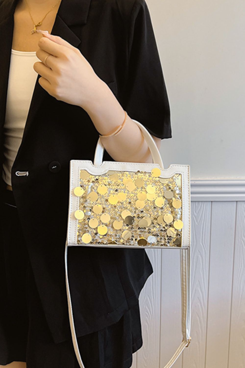 Atreoo – PU Leather Sequin Handbag