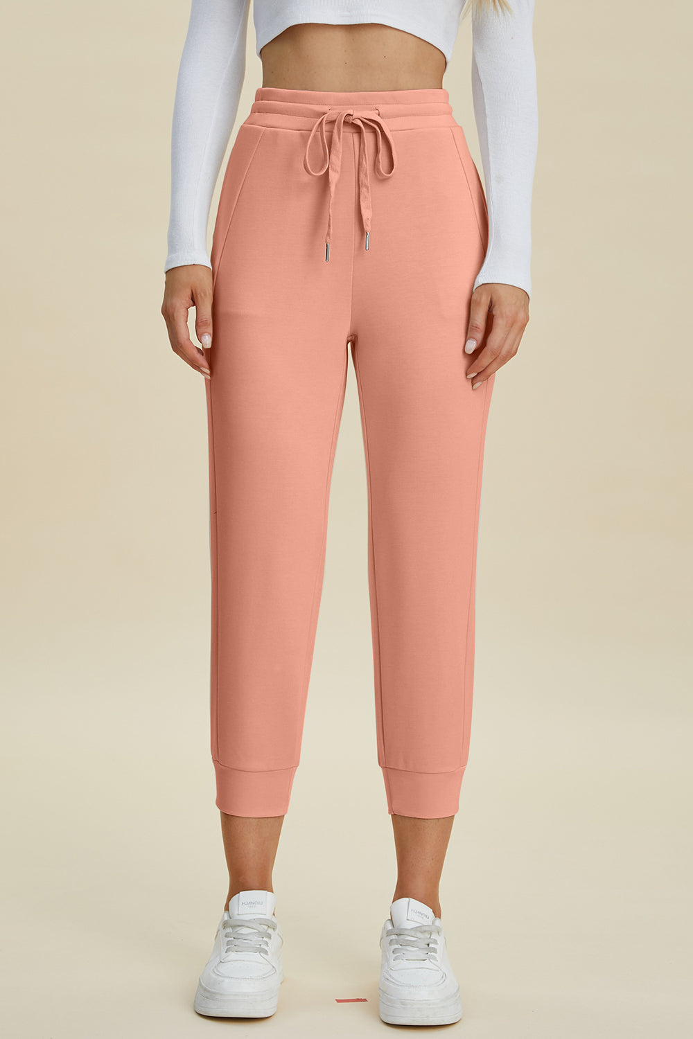 Atreoo – Basic Bae Full Size Air Scuba Drawstring High Waist Cropped Pants