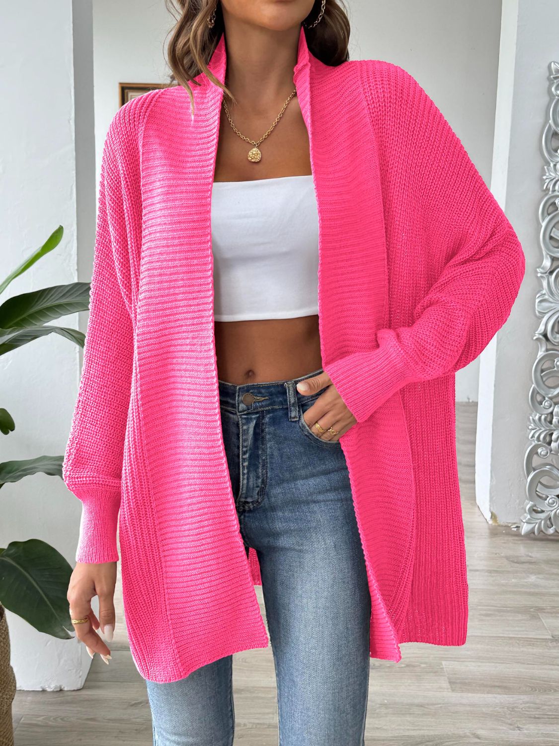 Atreoo – Open Front Long Sleeve Cardigan